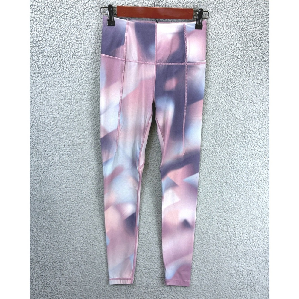 Sweaty Betty Super Soft Leggings Womens 6 Pink Abstract Yoga Activewear Workout